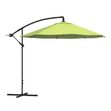 NATURE SPRING Patio Umbrella Cantilever Hanging Shade with Easy Crank and Base | Outdoor |10-foot (Green) 174086AXS